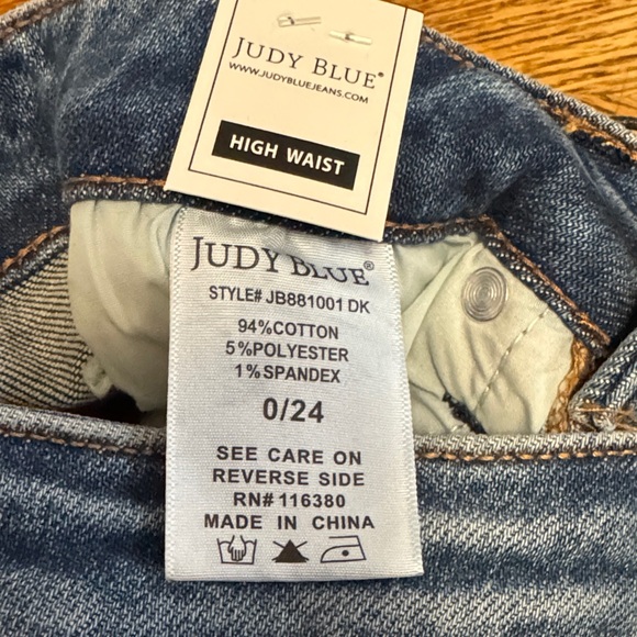JUDY BLUE NWT 0 (2 good) COLUMN button fly hightwaist wide leg Denim Jeans - Picture 9 of 10